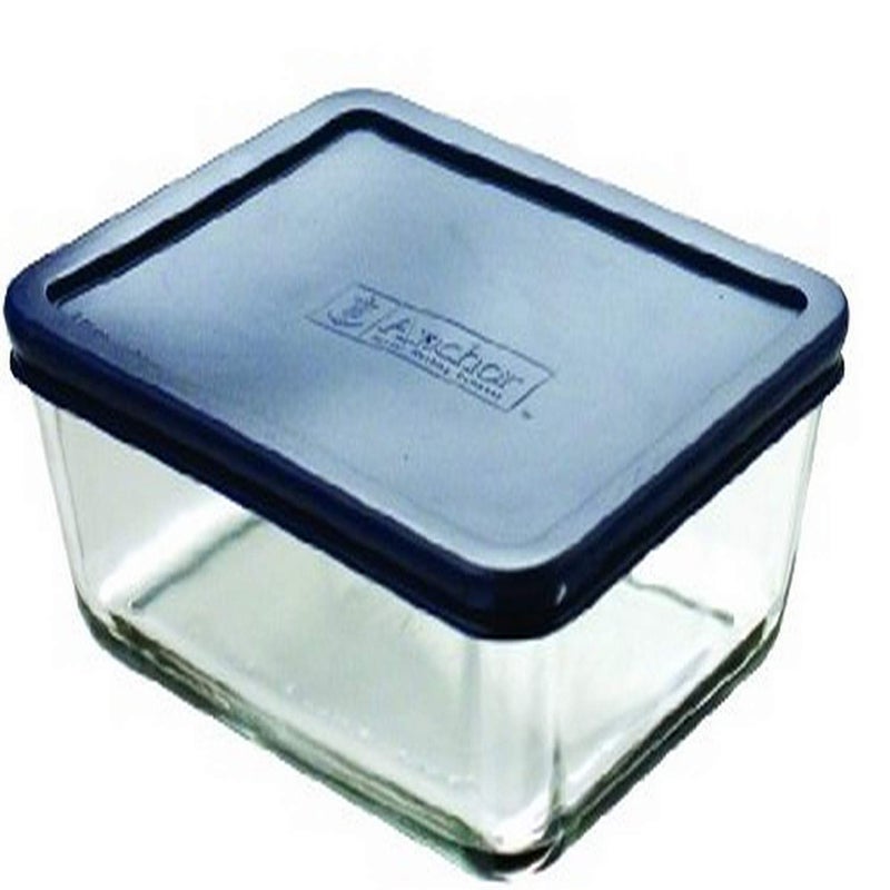 Anchor Hocking 475Cup Rectangular Food Storage Containers with Blue Plastic Lids Set of 4