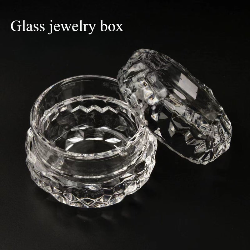Transparent Glass Storage Box For Jewelry Candlestick Wax Desktop Decoration - Image 1