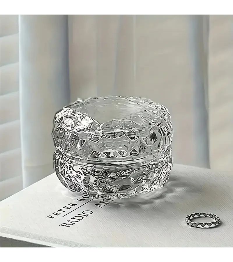 Transparent Glass Storage Box For Jewelry Candlestick Wax Desktop Decoration - Image 5