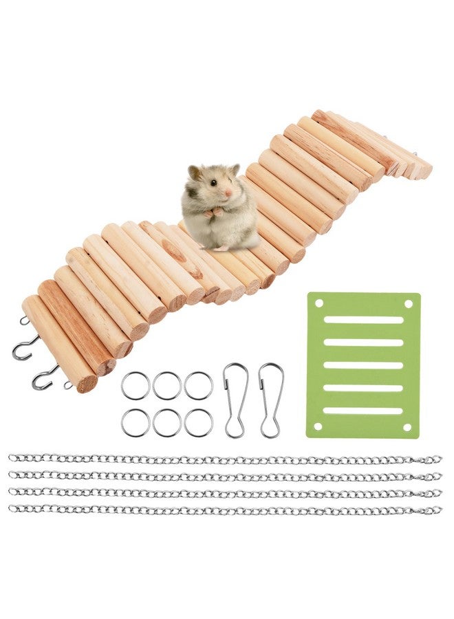 HOUSEEN Hamster Suspension Bridge Toy, Climbing Wooden Ladder Swing for Hamsters, Cage Accessories Bendable Fence Climbing Toy Mice Mouse Gerbils Sugar Glider Rat and Other Small Animals - Image 2