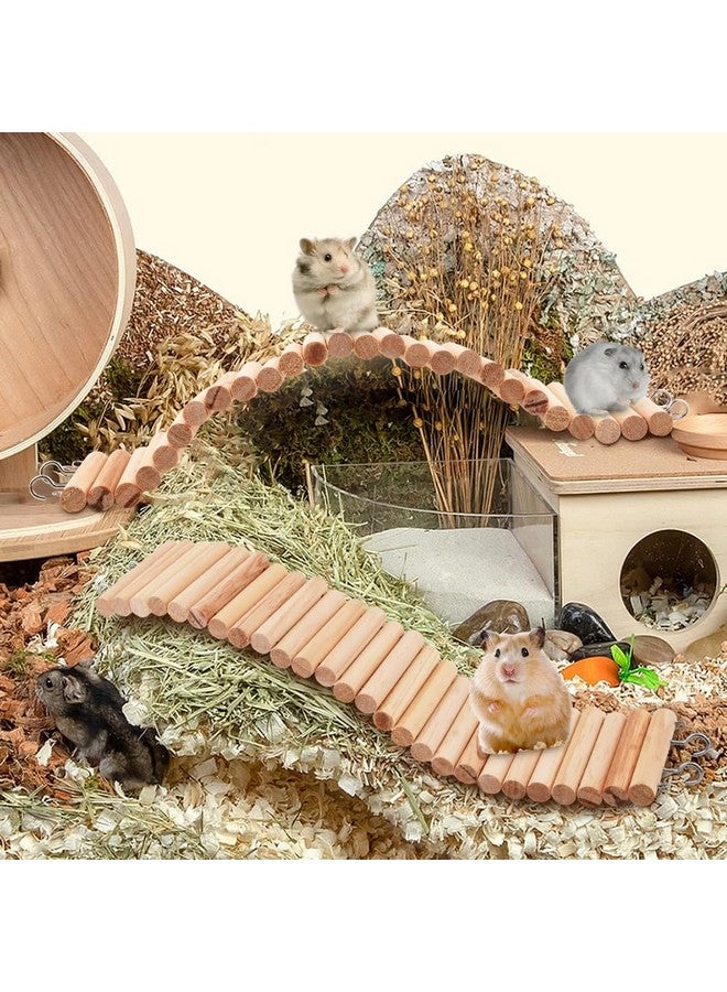 HOUSEEN Hamster Suspension Bridge Toy, Climbing Wooden Ladder Swing for Hamsters, Cage Accessories Bendable Fence Climbing Toy Mice Mouse Gerbils Sugar Glider Rat and Other Small Animals - Image 5