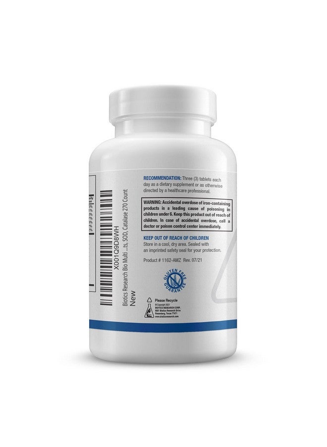 Biotics Research Biotics Research Bio-Multi Plus - Robust Foundational Multivitamin/Mineral Formula, Contains Plant-Based Trace Minerals 270 Tablets - Image 2