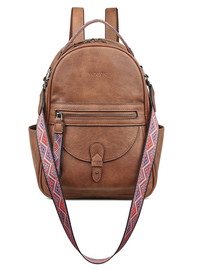 FADEON Mini Backpack Purse for Women, Designer Leather Cute Roomly Small Backpacks, Ladies Shoulder Backpack Fashion Handbag - Image 1