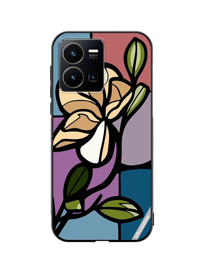 Protective Case Cover For Vivo Y35 Rose Design Multicolour