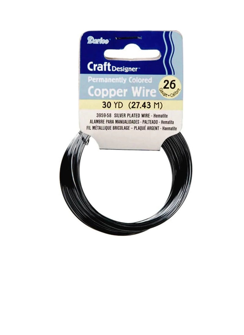 Darice Silver Plated Copper Wire 26 Gauge Hematite 30 yards  - Image 2