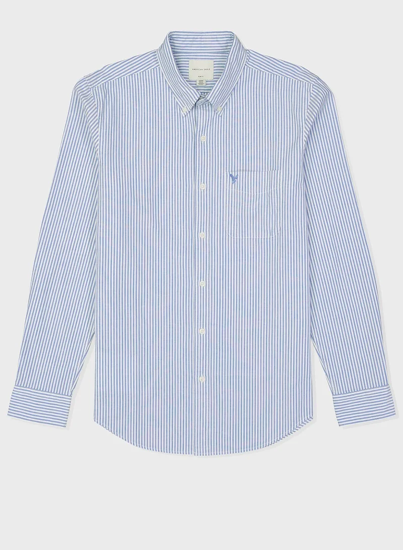 American Eagle Striped Slim Fit Shirt