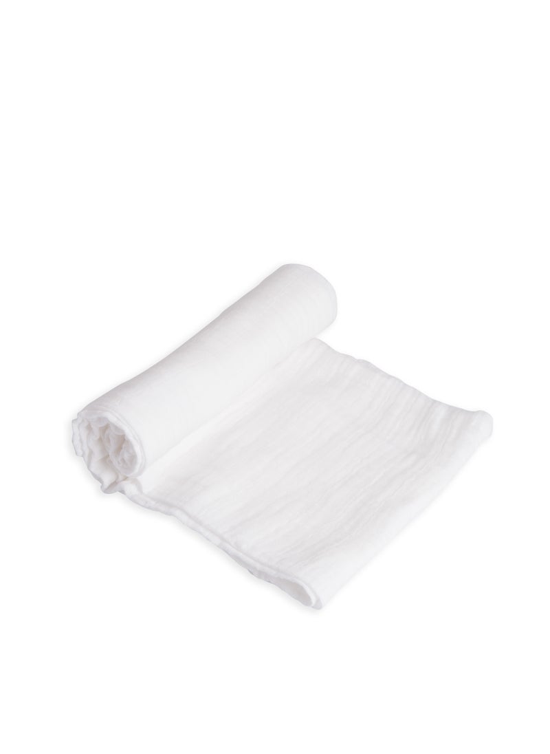 little unicorn Cotton Muslin Swaddle Single White  - Image 1