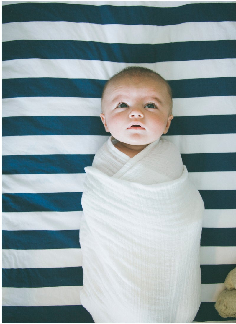 little unicorn Cotton Muslin Swaddle Single White  - Image 3