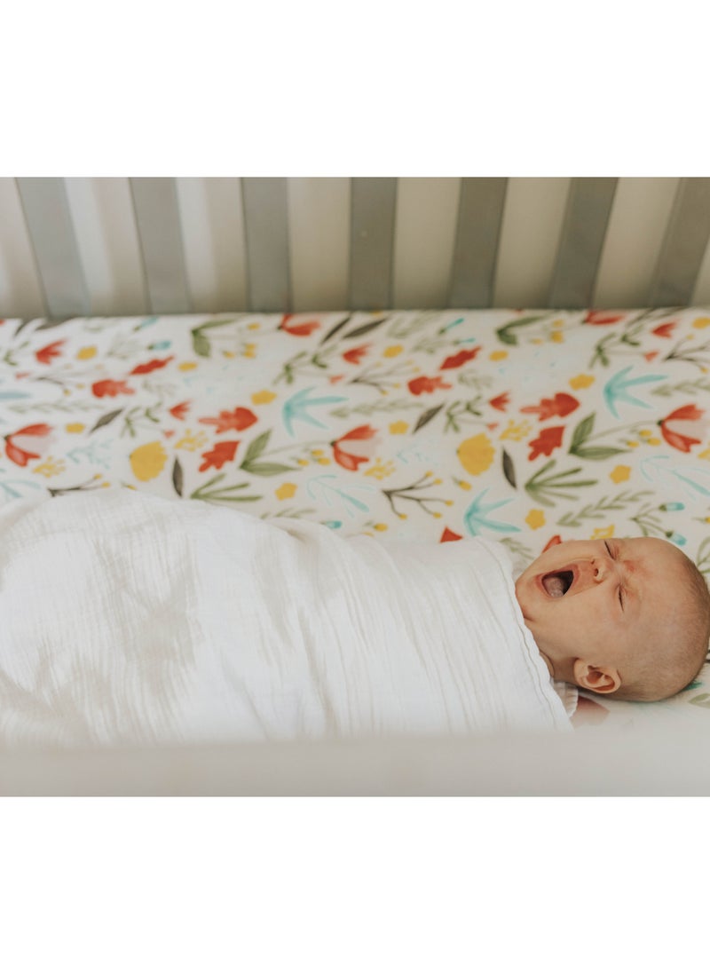 little unicorn Cotton Muslin Swaddle Single White  - Image 4