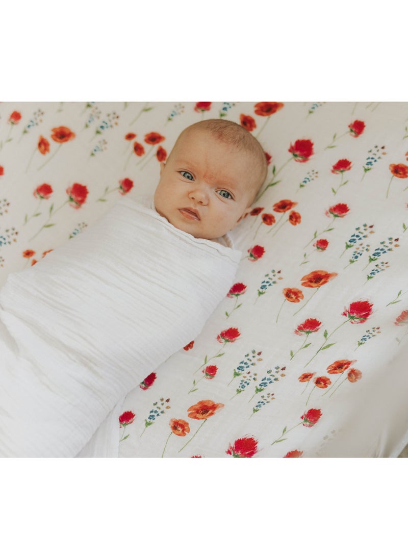 little unicorn Cotton Muslin Swaddle Single White  - Image 5