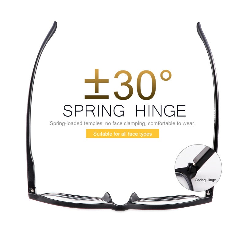 YIMI Photochromic Nearsighted Distance Glasses Spring Hinge Anit UV For Men Women Negative Power Retro Myopia Glasses (Black, -2.75, multiplier_x) - Image 4