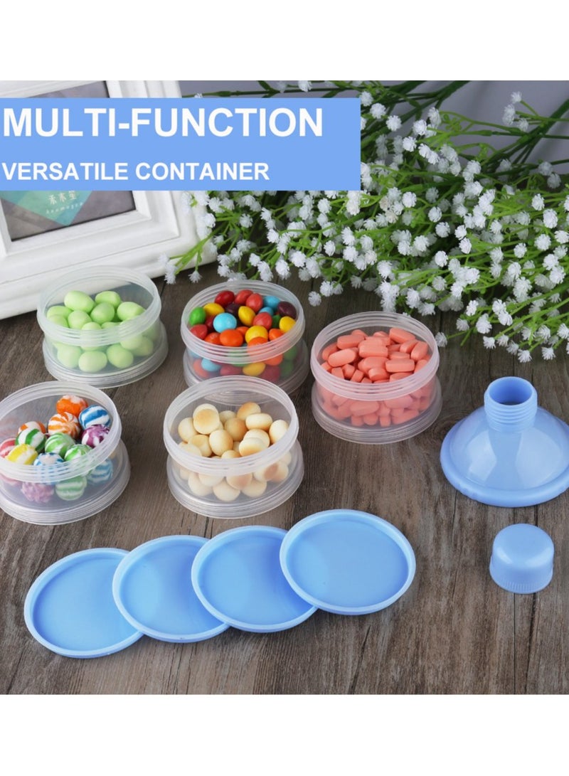 ORiTi Baby Formula Dispenser On The Go, 5 Layers Stackable Formula Dispenser Formula Containers for Travel,Baby Feeding Milk Powder Snack Storage Container, BPA Free, Blue, 3 Pack - Image 3