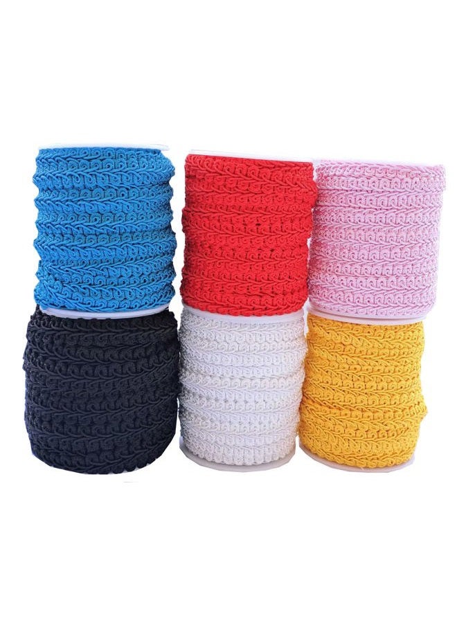 MONIDOOR 1/2 Inch Gimp Braid Trim 24 Yards 6 Colors for Upholstery Costume DIY Crafts(Mixed Color 1 1051) - Image 1