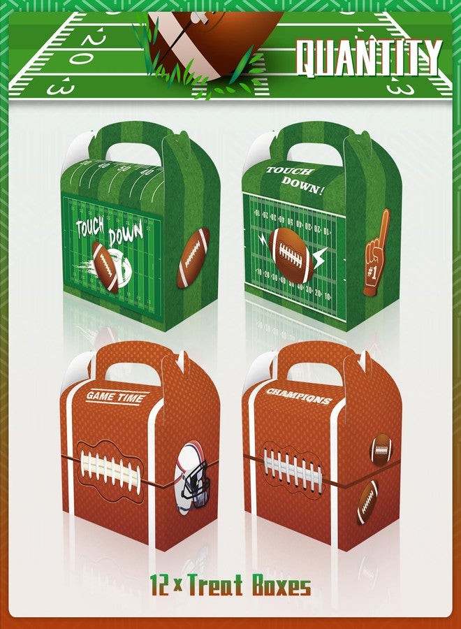 CPTBAG 12 Pack Football Party Favors Boxes Touch Down Candy Goodie Boxes Gold Black Football Sports Theme Gift Treat Boxes for Sports Themed,Tailgate,Football Birthday Party Decorations - Image 2
