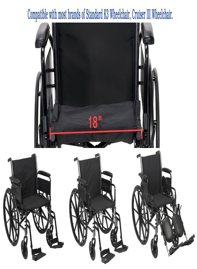 ForconMed Cruiser iii wheelchair replacement seat,18"*18",Nylon fabric,Adjustable Seat Chairs with extension ,Universal 18 inch K3 Wheelchair Seat, W/Hardware & Upholstery Strap,Replacement Parts,(1Ea,Black) - Image 3