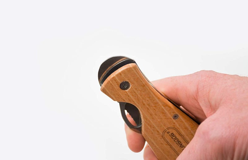 ROLLINGDOG Paint Scraper-Folding Painters Tool 9-in-1 Beech Wooden Handle Includes Paint Roller Cleaner, Nail Puller, Putty Knife Scraper, Hammer End - Image 4