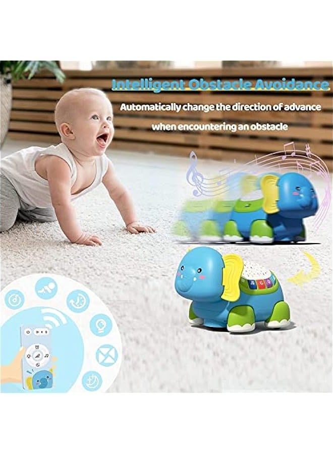 DURKU Elephant Musical Light Up Baby Crawling Toy - Perfect for 6 to 12 Months, Tummy Time Toy for 12-18 Months Boys and Girls - Image 2