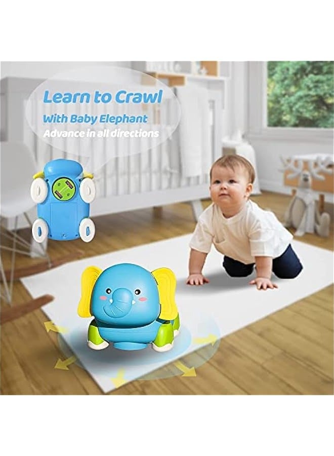 DURKU Elephant Musical Light Up Baby Crawling Toy - Perfect for 6 to 12 Months, Tummy Time Toy for 12-18 Months Boys and Girls - Image 3
