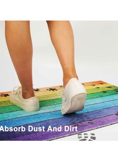 Generic 40*60cm Home Rainbow Series Entrance Door Mat Porch Dust-proof Wear-resistant Floor Mat Home Entrance Foot Mat Dog Paw Print (Footprint-4)  - Image 2