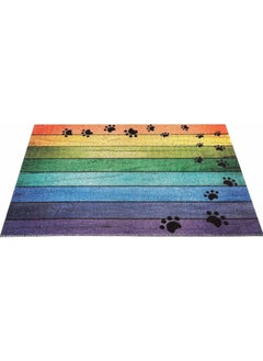 Generic 40*60cm Home Rainbow Series Entrance Door Mat Porch Dust-proof Wear-resistant Floor Mat Home Entrance Foot Mat Dog Paw Print (Footprint-4)  - Image 1