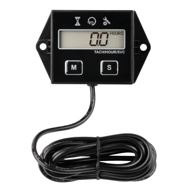Runleader Digital Hour Meter Tachometer, Maintenance Reminder, User Shutdown , Use for ZTR Lawn Mower Tractor Generator Marine Outboard ATV Motor Snowmobile and Gas Powered Equipment (1)