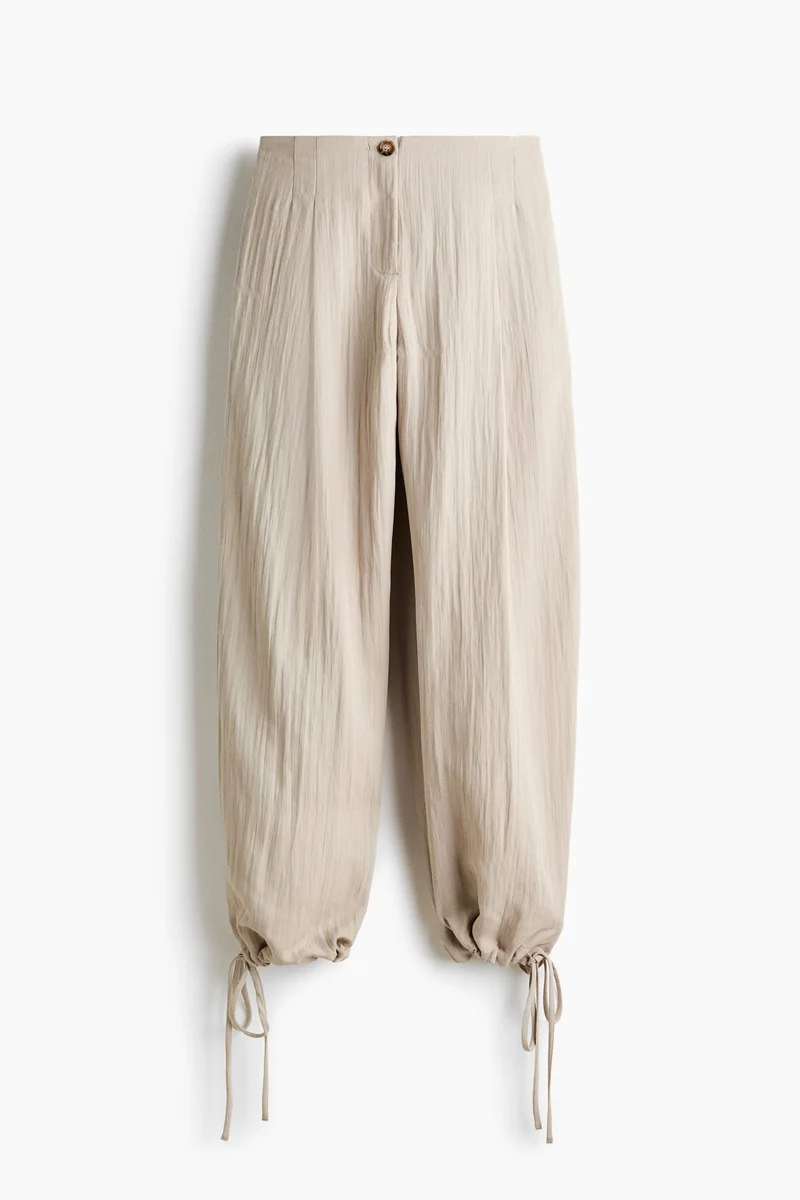 H&M Crinkled barrel-leg trousers