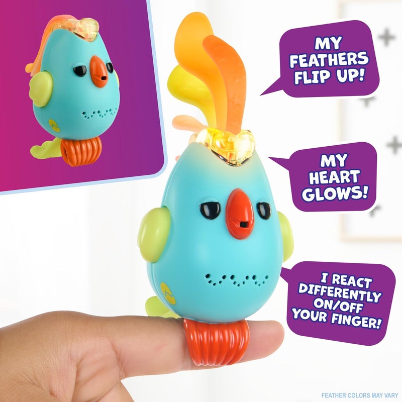 Fingerlings Sweet Tweets Interactive Bird – Record & Play Secret Messages, Includes 40+ Sounds & Reactions – Lionel (Blue) - Image 4