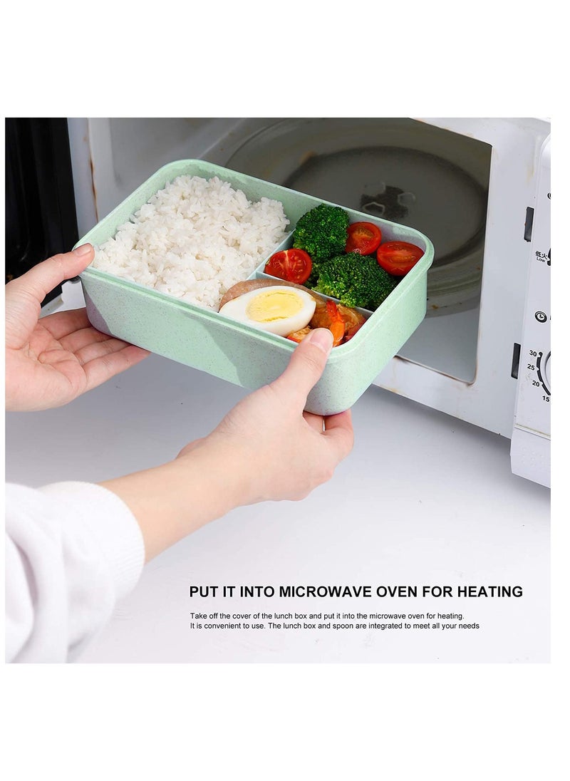 Eazy Kids Wheat Straw Leakproof Eco Bento Lunch Box - Green (1000ml)  - Image 4