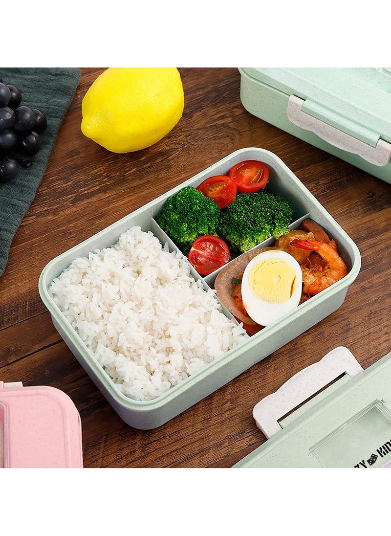 Eazy Kids Wheat Straw Leakproof Eco Bento Lunch Box - Green (1000ml)  - Image 5