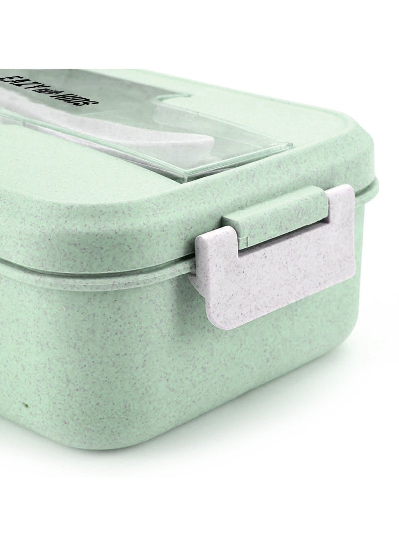 Eazy Kids Wheat Straw Leakproof Eco Bento Lunch Box - Green (1000ml)  - Image 3