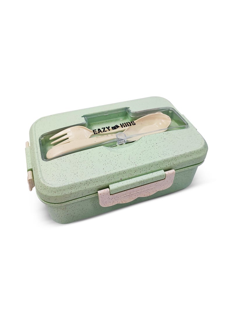 Eazy Kids Wheat Straw Leakproof Eco Bento Lunch Box - Green (1000ml)  - Image 1