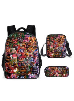 FORTNITE Toy bear backpack, large capacity backpack for primary and secondary school students, anime cartoon backpack, shoulder bag, pencil case, three piece set 