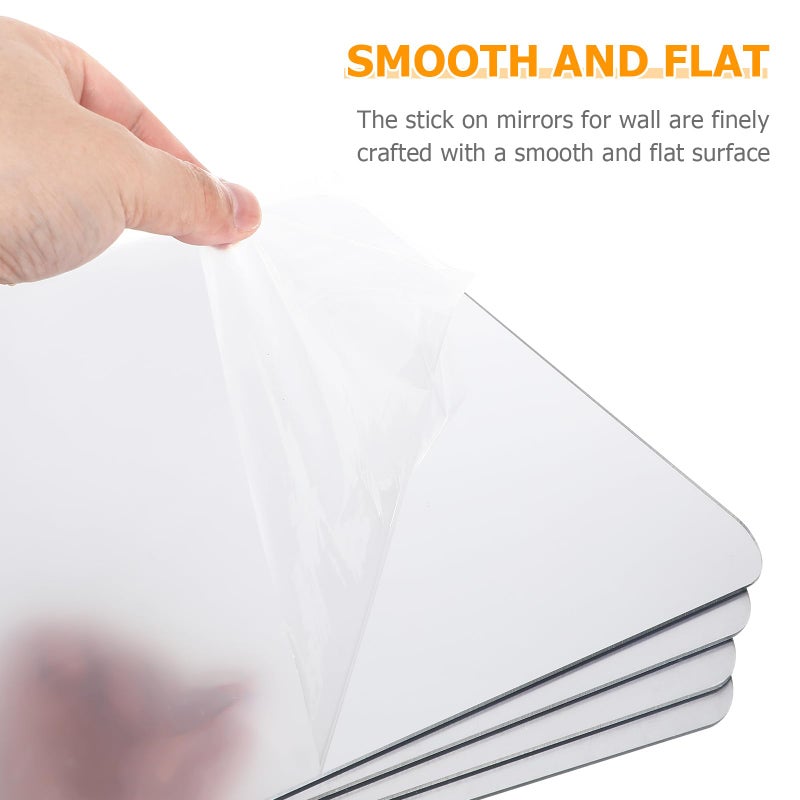Flexible Self Adhesive Acrylic Mirror Tiles 4 Pack 11 81 X 11 81 Inch For Wall Door Wardrobe - Image 4