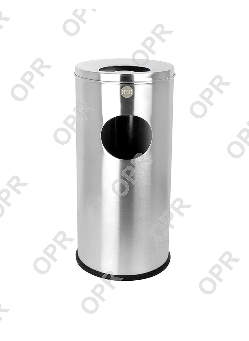 opr OPR Stainless Steel Ash Dustbin With Lid Ash Can with Easy Grip for Home Room Office Kitchen Bathroom 10 x 2430 Liter  - Image 2