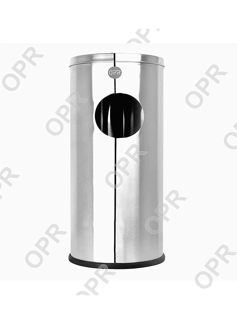 opr OPR Stainless Steel Ash Dustbin With Lid Ash Can with Easy Grip for Home Room Office Kitchen Bathroom 10 x 2430 Liter  - Image 3