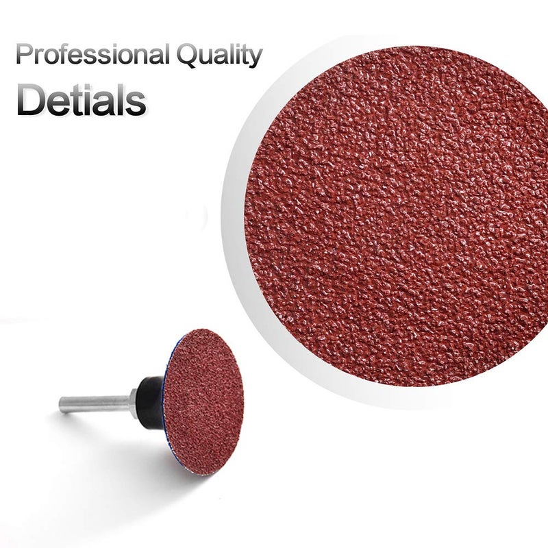 Tshya Quick Change Roll Lock Disc, 60 Pcs 36Grit 2 inch Sanding Discs Aluminum Oxide Coated Die Grinder Accessories, for Surface Prep (P36) - Image 3