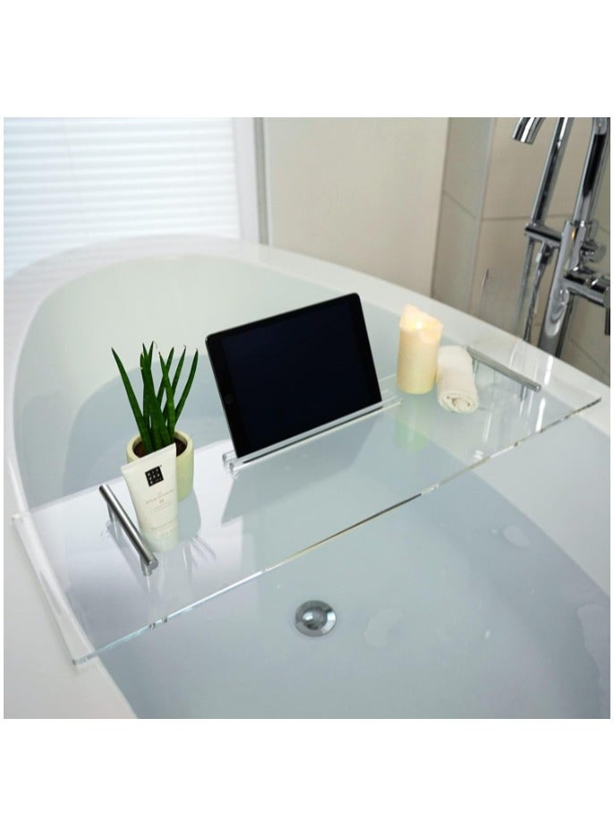 TPGP Bath Shelf [Acrylic Glass] | 73 cm | Bath Board Bath Tray for Bathing | Bathtub Accessories Shelf Tray | Decorative Bathroom Accessories - Image 1
