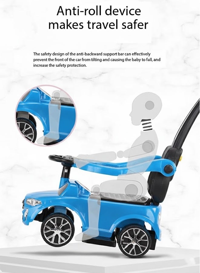 MG 2-in-1 Toddler Ride On Push Car with lights and music and Parent Handle Steering Control and Comfortable anti-skid Seat, Blue - Image 5