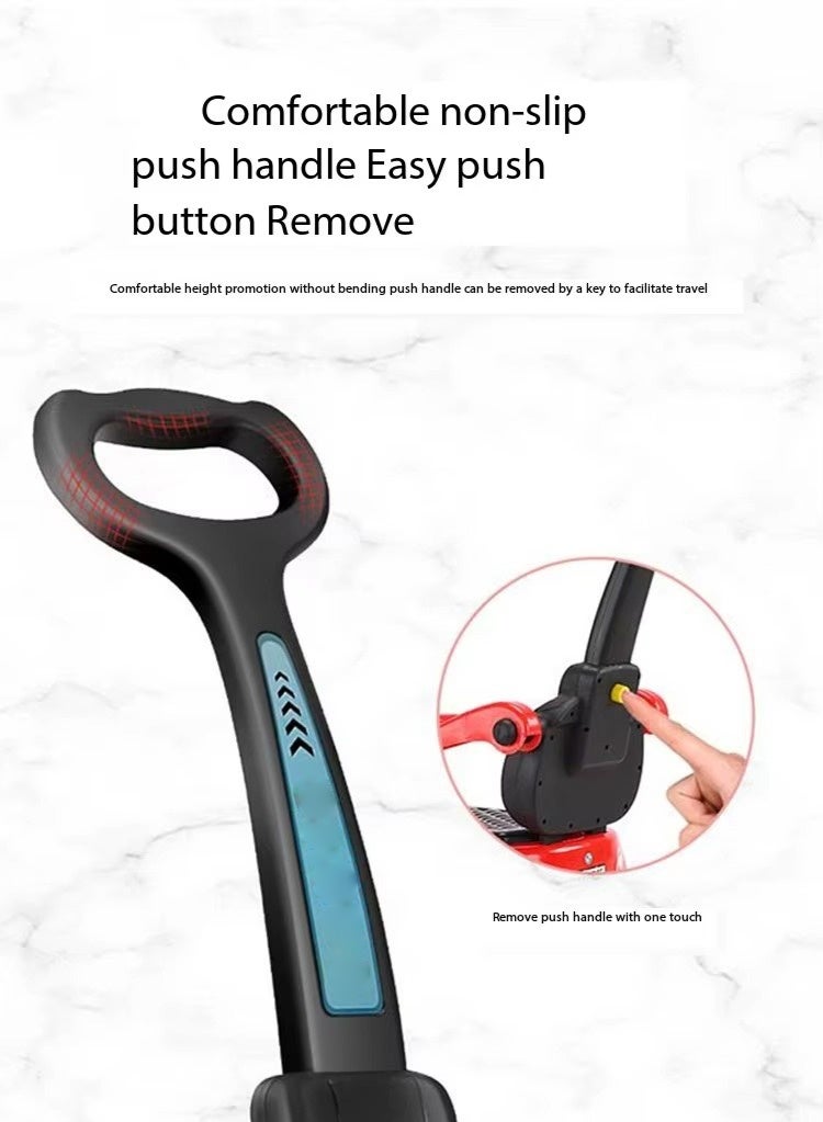 MG 2-in-1 Toddler Ride On Push Car with lights and music and Parent Handle Steering Control and Comfortable anti-skid Seat, Blue - Image 3