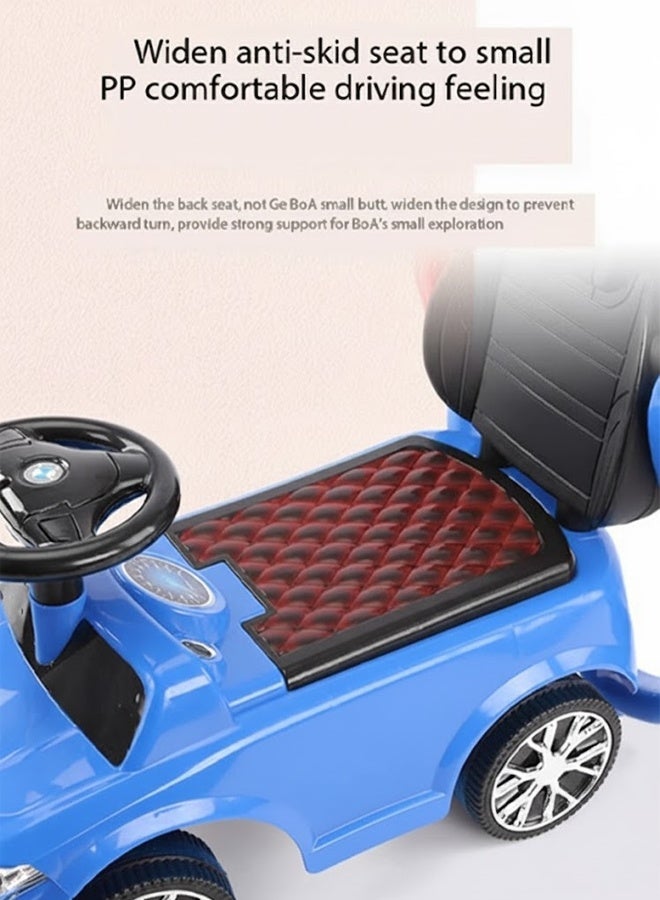 MG 2-in-1 Toddler Ride On Push Car with lights and music and Parent Handle Steering Control and Comfortable anti-skid Seat, Blue - Image 2