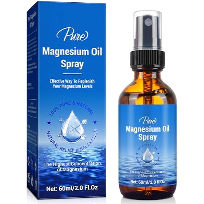 BHMSHY Magnesium Oil Spray-100% Organic Natural Magnesium Spray-Nourish The Skin-Easy to Absorb and Use-Glass Bottle 2 fl oz - Image 1