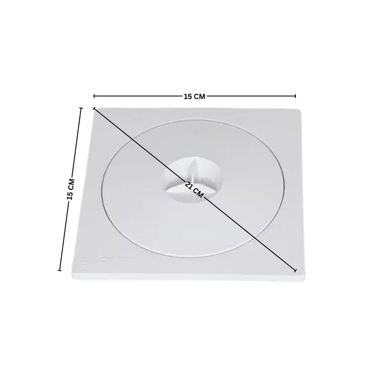 NEW WARE Square Plastic Shower Floor Drain/Strainer with Lid - 6 x 6 Inch, White - Image 4