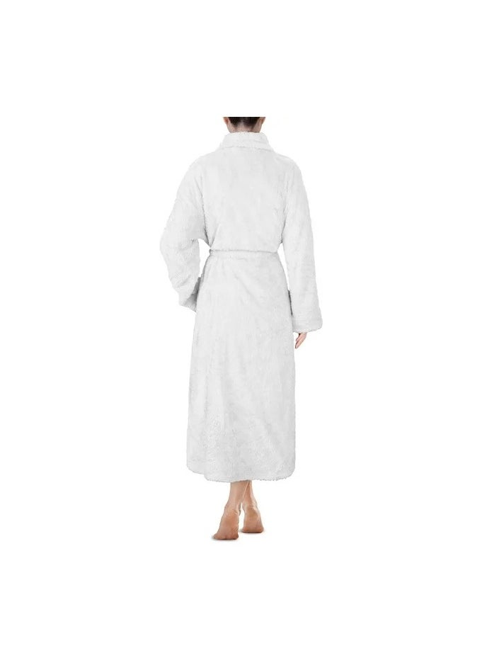 Generic Hooded Terry Cotton Bathrobe White  - Image 2