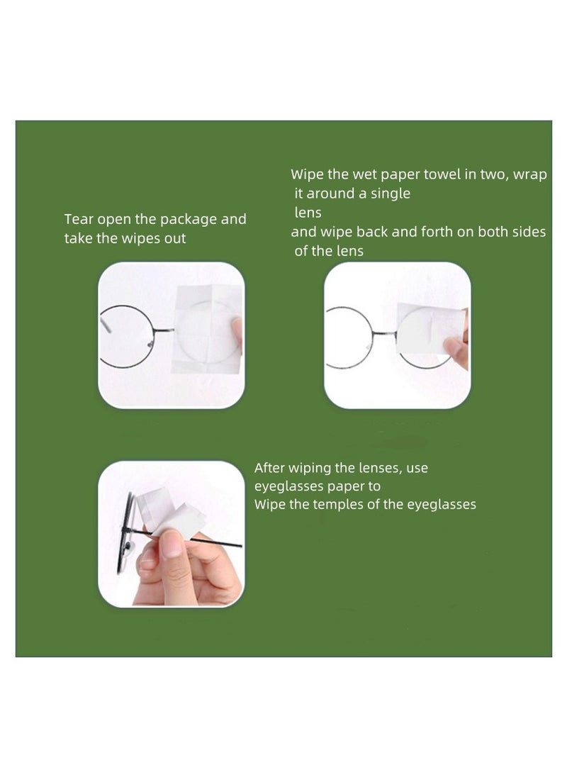 Generic Eyeglasses Wipes 100, Multi-Purpose Eyeglasses Cleaning Wipes,  Anti Fog Wipes for Glasses,Extra Thick, Pre-Moistened and Quick Drying, Lndividually Wrapped, For All Types of Eyeglasses and Electronic Screens Remove Dust Degrease Trace Free  - Image 2