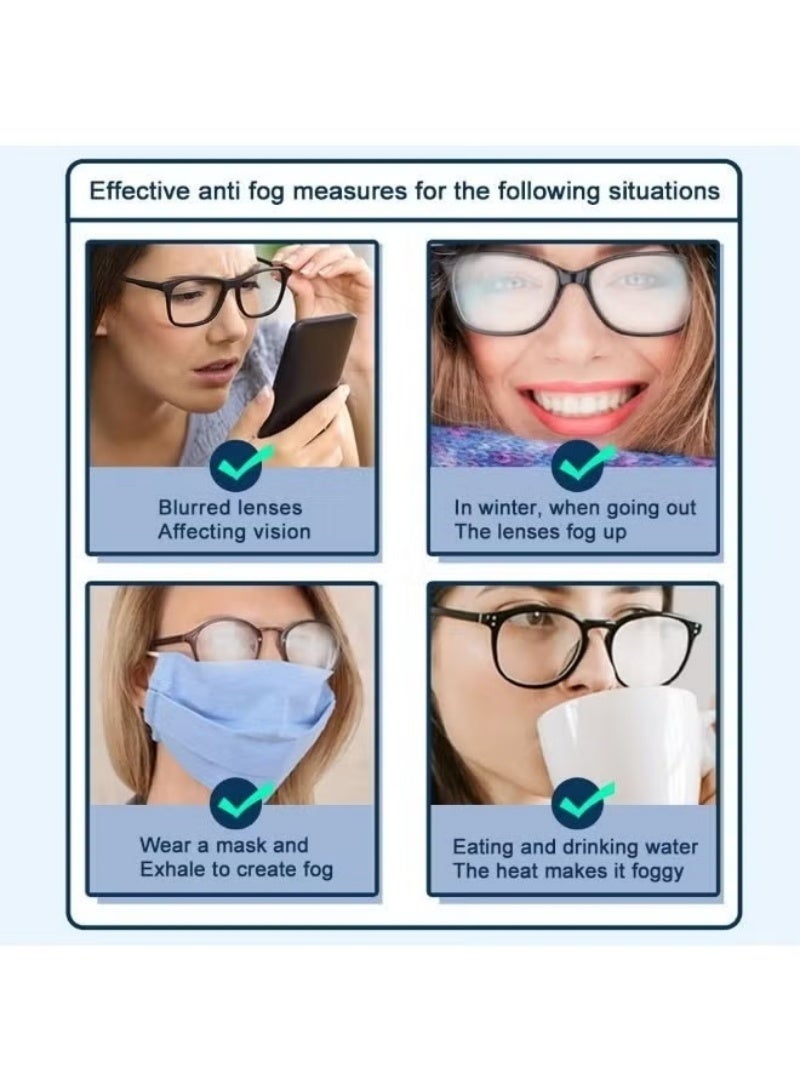 Eyeglasses Wipes 100, Multi-Purpose Eyeglasses Cleaning Wipes,  Anti Fog Wipes for Glasses,Extra Thick, Pre-Moistened and Quick Drying, Lndividually Wrapped, For All Types of Eyeglasses and Electronic Screens Remove Dust Degrease Trace Free - Image 3