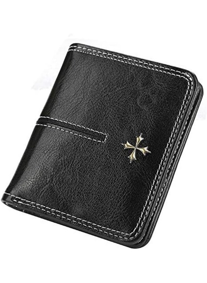 baellerry Women's wallet leather material, women's storage small wallet, women's zippered wallet, niche design simple and fashionable versatile women's short wallet, high-end zipper card bag retro wallet. - Image 1