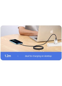 Usams IPhone Cable 20W 1.2M USB C to Lightning Fast Charging Wire Braided Cord Fast PD Charge for iPhone 14/14 Plus/ 14 Pro/14 Pro Max/iPhone 13/12/11/XS/Pro Max /Pro/Mini/SE/ ipad 9 Black  - Image 5