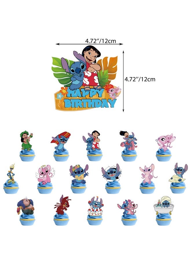 Zeemey - Lilo&Stitch Balloon Set with  Happy Birthday Banner,Cake Topper,Perfect for Graduation Baby Shower Birthday Bachelorette Party Backdrop Decoration,Suitable for Indoor and Outdoor - Image 1