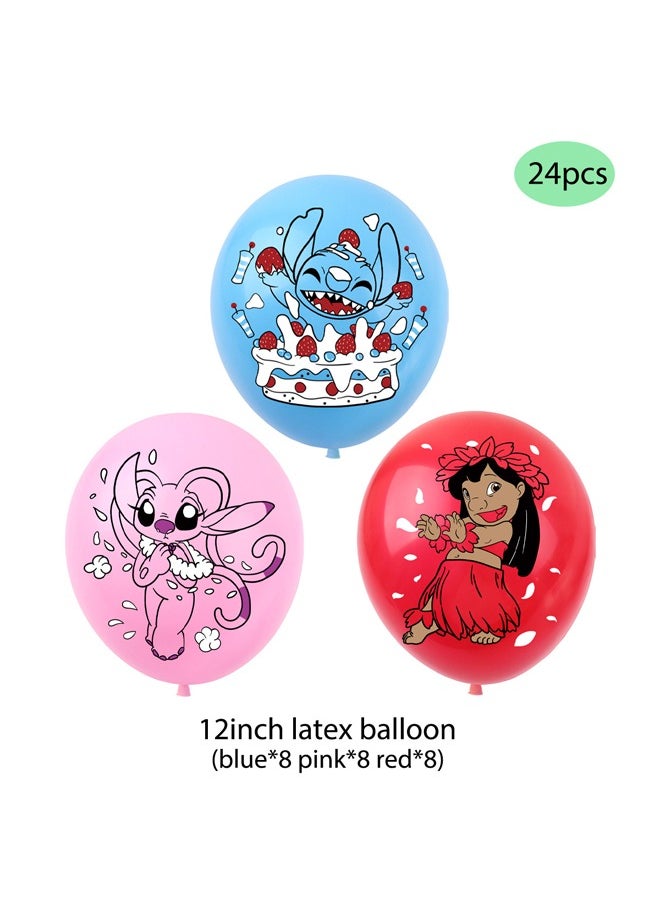 Zeemey - Lilo&Stitch Balloon Set with  Happy Birthday Banner,Cake Topper,Perfect for Graduation Baby Shower Birthday Bachelorette Party Backdrop Decoration,Suitable for Indoor and Outdoor - Image 1