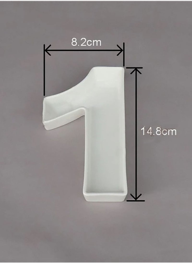 Generic White Decorative Ceramic Number 1 Dish  - Image 2